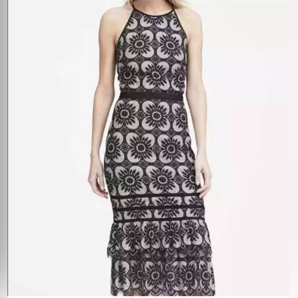 Banana Republic Women’s Lace Overlay Razorback Midi Dress size XS - Picture 4 of 9
